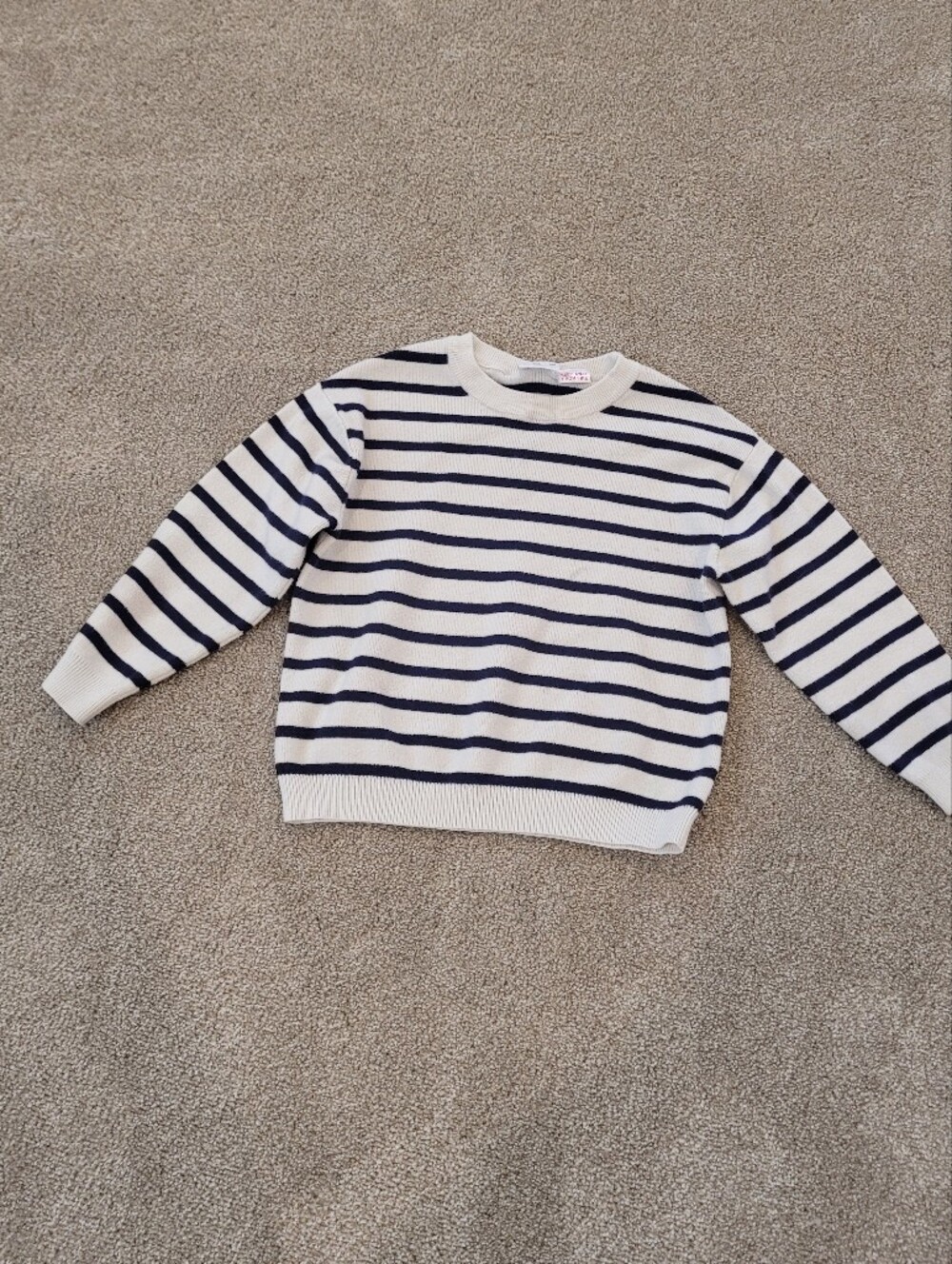 Zara Knit Kids Striped Navy And White Sweater Size 3-4